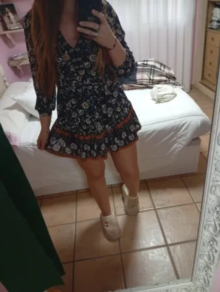 Vestido corto estampado lycra