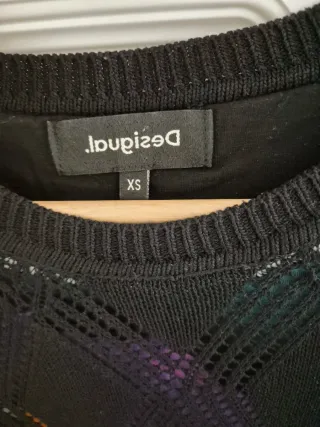 Jersey Desigual Negro con Diseño Multicolor