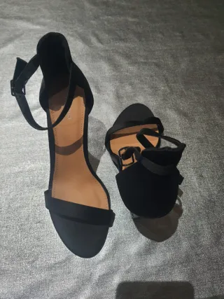 Sandalias tacón negras Papaya