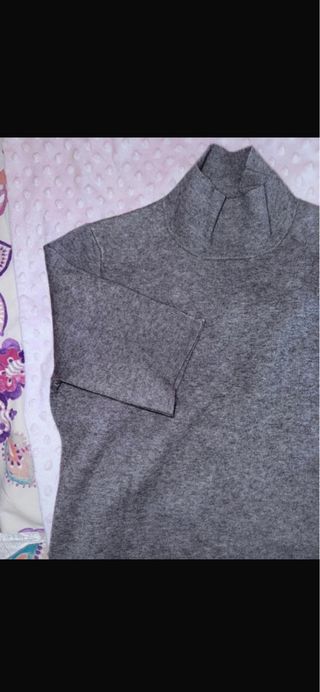 Jersey Zara cuello alto gris