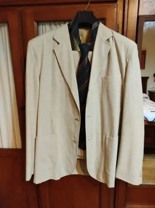 Traje de lino Montini Uomo con corbata Salinero