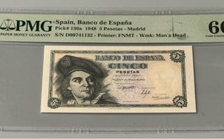 Billete 5 Pesetas España 1948