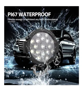 2 Faros de trabajo LED Redondos 7 pulgadas 51W