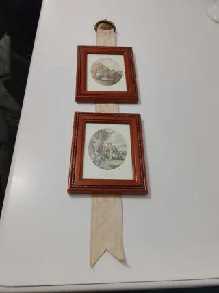 2 Cuadros Decorativos Madera y Tela