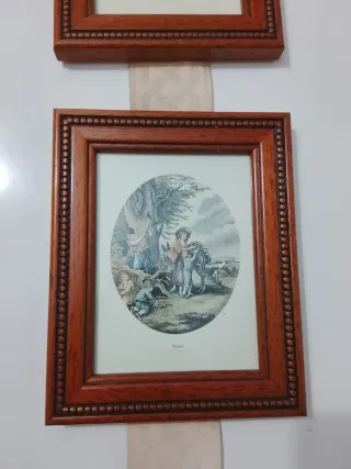 2 Cuadros Decorativos Madera y Tela