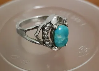 Anillo Plata 925 Turquesa Natural Mujer