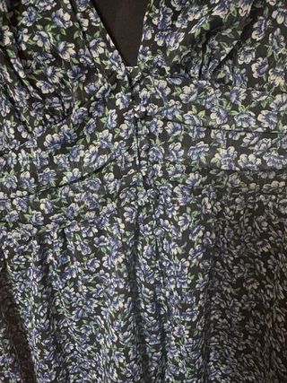 Vestido Zara flores azul y negro