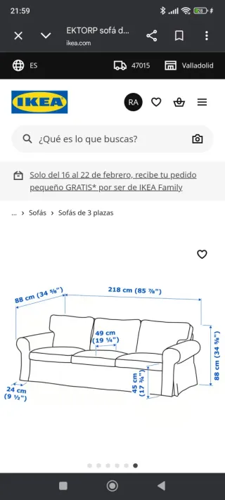 Conjunto Sofá 3 plazas ySofá 2 plazas por 170 todo