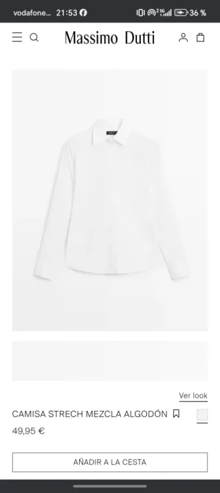 Camisa Massimo Dutti Blanca Botones Nueva de mujer
