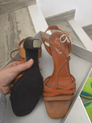 Sandalias Tod's Tacon Marron Naranja