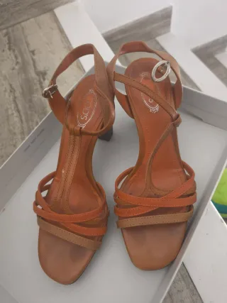 Sandalias Tod's Tacon Marron Naranja