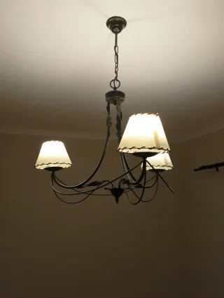 Lámpara de techo metal y tela