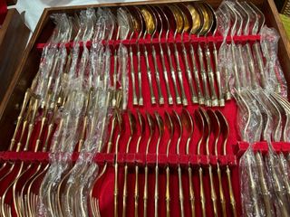 Cuberteria bronce Royal  Bamboo Tailandia 144 pzs