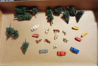 Lote decoracion ibertren Escala N Árboles Animales