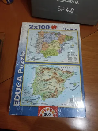 Puzzle Educa 2x100 Mapa Físico y Político España