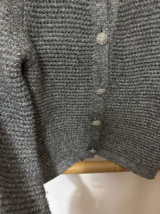 Cardigan Mango Gris Brillante