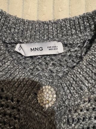 Cardigan Mango Gris Brillante