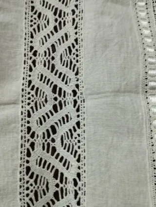 Naperon Linho e Crochê Branco