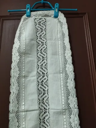 Naperon Linho e Crochê Branco