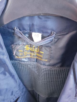 Soprabito Trench Vintage Serge Blu Navy '80 50 L