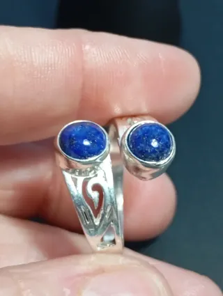 Anillo Plata Ley Doble lapizlazuli