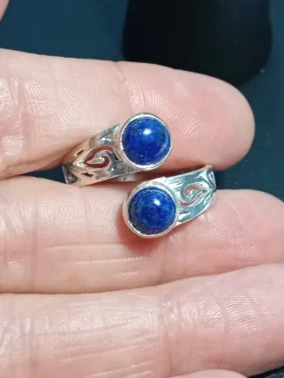 Anillo Plata Ley Doble lapizlazuli