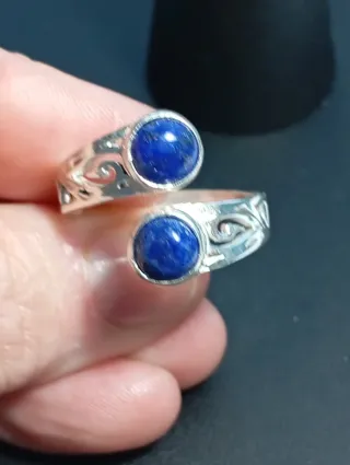 Anillo Plata Ley Doble lapizlazuli