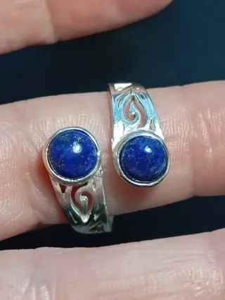 Anillo Plata Ley Doble lapizlazuli