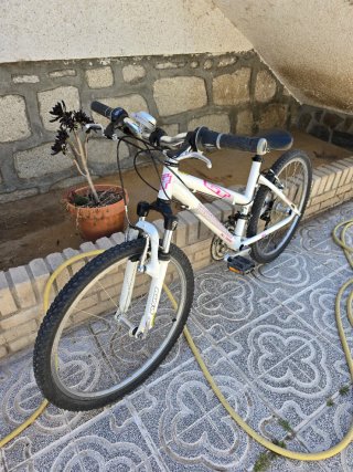 Bicicleta de montaña blanca