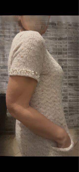 Mini abito maglia lamé strass perle