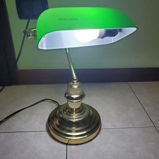 Lampada Banchiere Verde Ottone