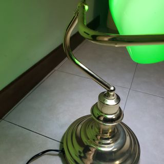 Lampada Banchiere Verde Ottone