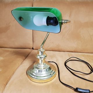 Lampada Banchiere Verde Ottone