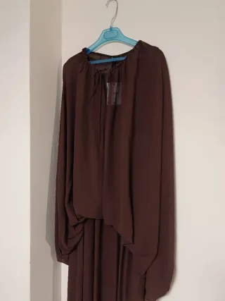 Vestido largo Zara fluido marrón talla S