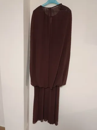 Vestido largo Zara fluido marrón talla S