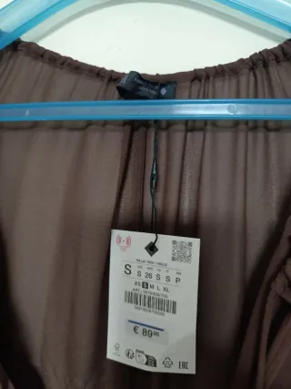 Vestido largo Zara fluido marrón talla S