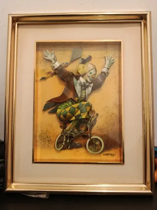 Cuadro Tridimensional Payaso Bicicleta