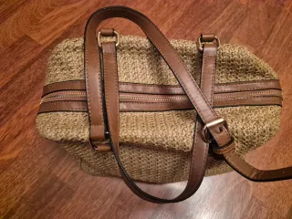 Bolso Parfois tejido marrón y beige
