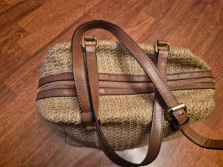 Bolso Parfois tejido marrón y beige