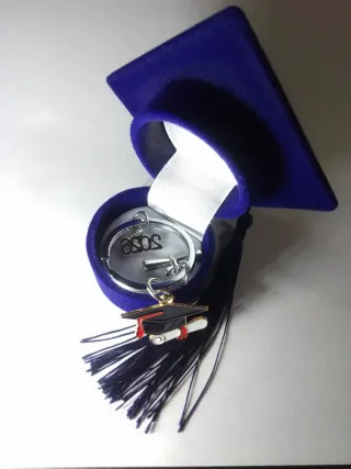 Nuevo conjunto Joyero azul + llavero graduación
