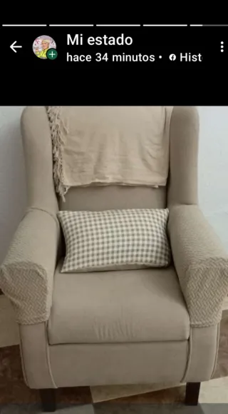 2 Sillones Beige Tela