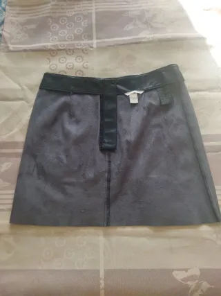 Falda Polipiel Negra H&M Talla M