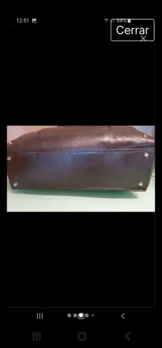 Bolso de piel auténtica gris