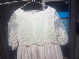 Vestido de Comunión Blanco y Rosa