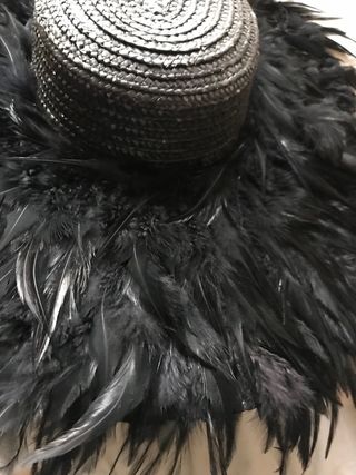 Sombrero de fiesta con plumas negras