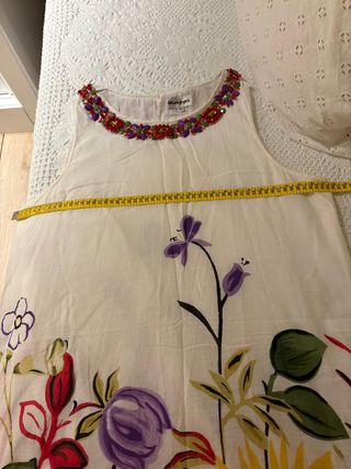 Vestido Verano Bordado Pedrería Talla Única