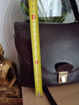 Bolso piel auténtica color berenjena