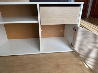 Escritorio Leroy Merlin madera claro y blanco