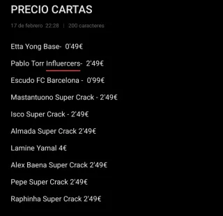 Cartas Adrenalyn 25/26