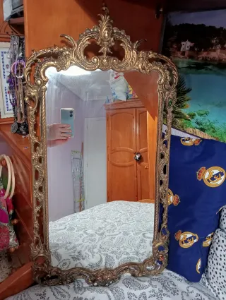 Espejo antiguo bronce barroco